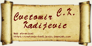 Cvetomir Kadijević vizit kartica